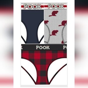 Pook Cotton Stretch Hipster Panties NWT 3 Pack Plaid Canadian XL